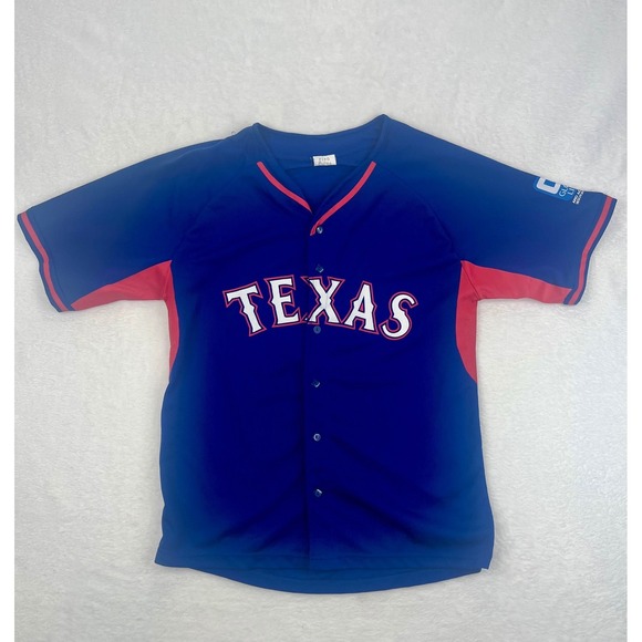 Other - Texas Rangers MLB Baseball Jersey Globe Life Adult Medium Blue Red #1